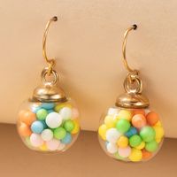 Colorful Candy Glass Ball Earrings main image 1