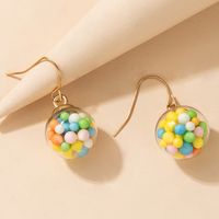 Colorful Candy Glass Ball Earrings main image 4