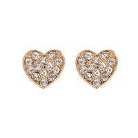 Alloy Diamond Heart Stud Earrings main image 2