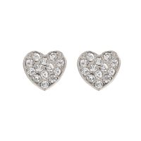 Alloy Diamond Heart Stud Earrings main image 3