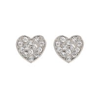 Boucles D&#39;oreilles En Alliage Diamant Coeur main image 3