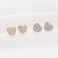 Boucles D&#39;oreilles En Alliage Diamant Coeur main image 5