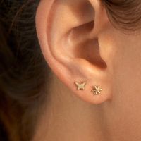 Alloy Butterfly Flower Asymmetrical Earrings main image 1