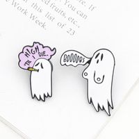 Cartoon Style Ghost Alloy Stoving Varnish No Inlaid Unisex Brooches main image 1