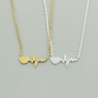 Heartbeat Curve Pendant Necklace main image 5