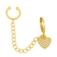 Fashion Simple Peach Heart Moon Ear Buckle sku image 1