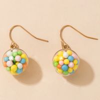 Colorful Candy Glass Ball Earrings sku image 1