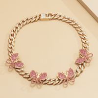 Micro-inlaid Fashion Retro Full Diamond Butterfly Necklace sku image 2