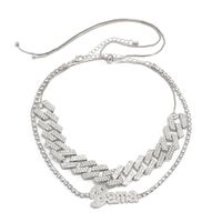 Fashion Diamond Letter Necklace sku image 1