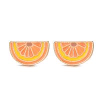 Wholesale Alloy Fruit Orange Lemon Earrings sku image 1
