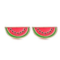Alloy Fruit Watermelon Earrings sku image 1
