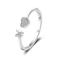 New  Love Butterfly Adjustable Ring sku image 2