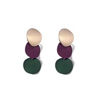 Retro Fashion Metal Disc Frosted Earrings sku image 1
