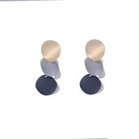 Retro Fashion Metal Disc Frosted Earrings sku image 2
