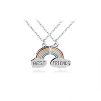 Fashion Creative Rainbow Necklace Mejores Amigos Mejores Amigos Accesorios Para Collar De Costura De Dos Pétalos sku image 1