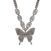 Collar Retro De Mariposa Con Micro Incrustaciones De Diamantes De Imitación sku image 3