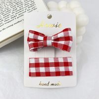 Red Wave Dot Fabric Bow Hairpin Set main image 4