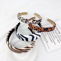 Leopard Print Retro Striped Headband main image 2