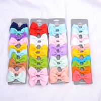 Children's Solid Color Bow Hairpins Set main image 1