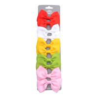 Children's Solid Color Bow Hairpins Set main image 4