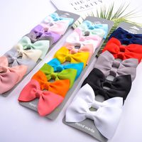Children's Solid Color Bow Hairpins Set main image 5