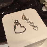 Asymmetric Heart S925 Silver Needle Earrings main image 5
