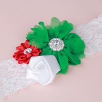 Bandeau De Noël Élastique Rose Fleur En Dentelle Pour Enfants main image 4