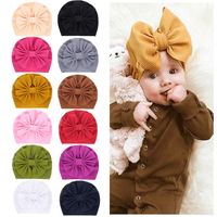 Children's Solid Color Big Bow Hat main image 1
