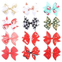 New Children's Plaid Hairpin Cute Baby Bow Hairpin sku image 1
