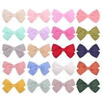 New Bow Pure Color Cotton  Knotted Side Clip sku image 1