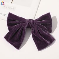 Candy Color Velvet Big Bow Hair Clip sku image 2