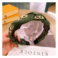 Leather Velvet Cross Wide-side Headband sku image 5