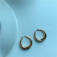 Simple Circle Metal Earrings sku image 3