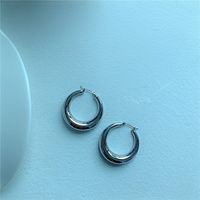 Simple Circle Metal Earrings sku image 4