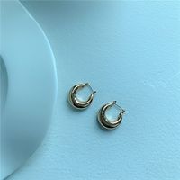 Simple Circle Metal Earrings sku image 1