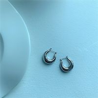 Simple Circle Metal Earrings sku image 2
