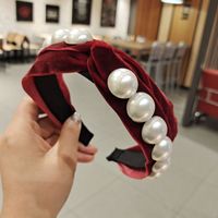 Nueva Diadema De Perlas Flocadas De Lado Ancho De Corea sku image 1