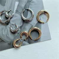 Simple Circle Metal Earrings main image 5