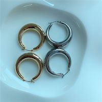 Simple Circle Metal Earrings main image 4