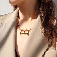 Stainless Steel  Geometric English Letter B Necklace main image 1