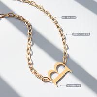 Stainless Steel  Geometric English Letter B Necklace main image 3