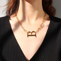Stainless Steel  Geometric English Letter B Necklace main image 4