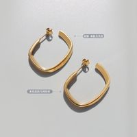 Retro Titanium Steel Gold Plated Earrings main image 3