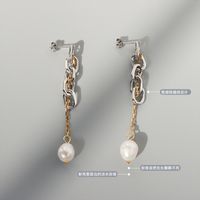 Boucles D&#39;oreilles En Acier Titane Imitation Perle main image 3