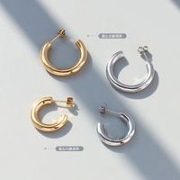 Simple Titanium Steel Earrings main image 3