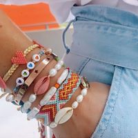 Bohemian Multilayered Natural Freshwater Pearl Shell Bracelet main image 2