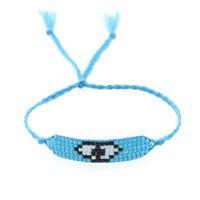 Bracelet Fait Main En Perles De Dinde De Bohème Simple Yeux Bleus main image 6