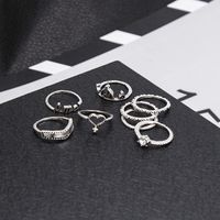Retro Simple Letter Rings Eight-piece Set main image 3