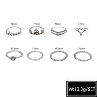 Retro Simple Letter Rings Eight-piece Set main image 5