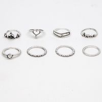 Retro Simple Letter Rings Eight-piece Set main image 6